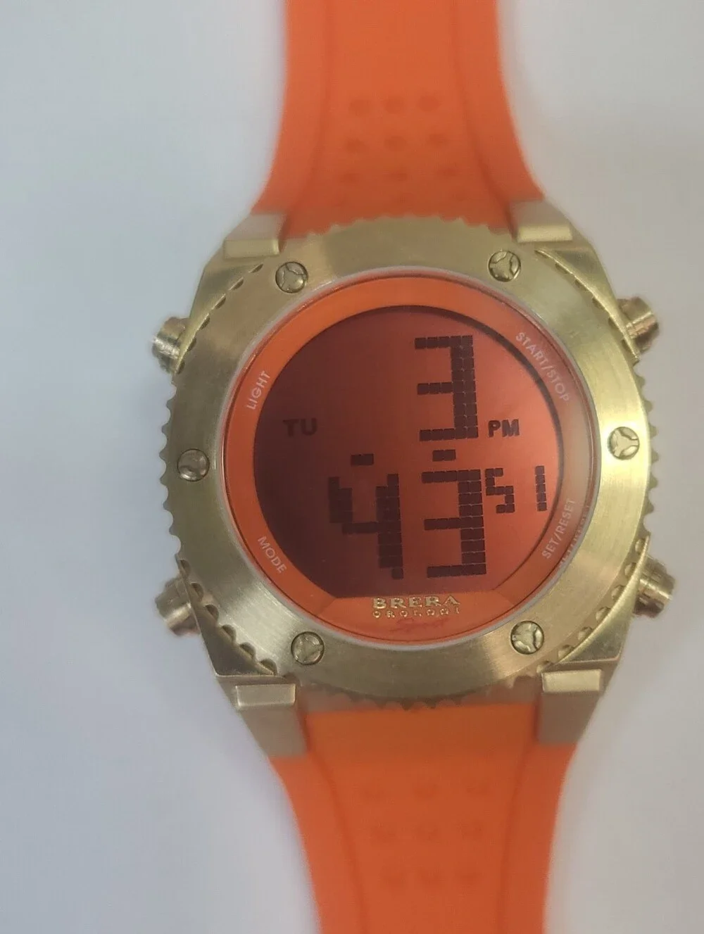 Brera Orologi Digital Sport Orange Band Watch